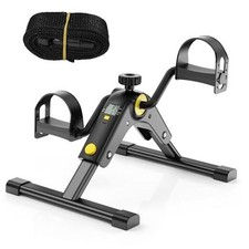 Under Desk Bike Pedal Exerciser with LCD Display Portable Mini Exercise Black