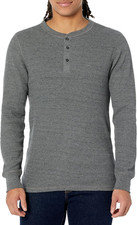 Men'S Long Sleeve Waffle Henley Shirt