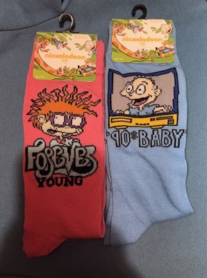 NWT Nickelodeon Rugrats 2 pair novelty crew socks adult Shoe Size 6.5-12