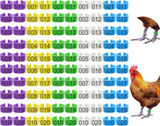 100Pcs 16mm Chicken Leg Rings 5 Colors Numbered Chicken Identification Leg Bands