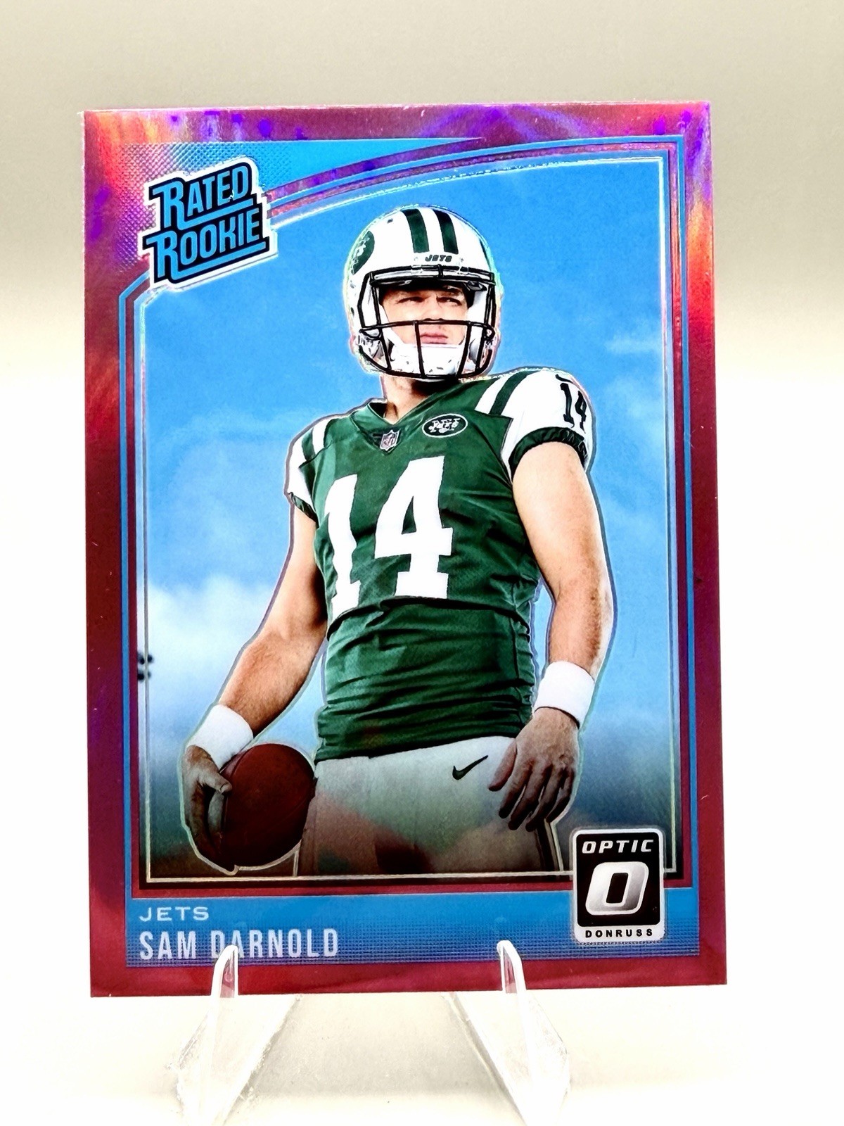 2018 Panini Donruss Optic Sam Darnold Pink Prizm Rookie RC #151 Jets