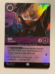 Disney Lorcana Doc - Taking Notes 210/204 Wilds Unknown Epic Foil