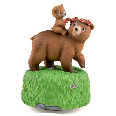 Bowu Music Box Forest Bear Green Handcrafted Mom Daughter Bear