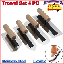 Japanese Venetian Plaster Finishing Trowel Set 4 Pcs Stainless Steel Art Paint