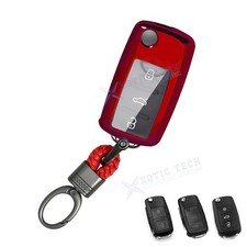 Red Remote Smart Key Tpu Cover Fob Shell Chain For Volkswagen Jetta Golf Beetle Red Remote Smart Key Tpu Cover Fob Shell Chain For Volkswagen Jetta Golf Beetle