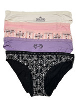 Victoria Secret Bikini Panties 5 Pairs Womens XL Stretch Cotton Paris Theme