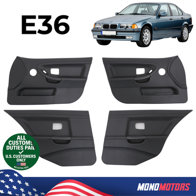 INTERIOR DOOR PANEL SET FRONT REAR FOR BMW E36 SEDAN 4PCS OEM REF