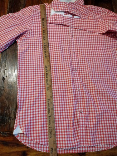 Men's Dress Shirt Moseley And Holland Lafayette Louisiana Pink Red White Natural - Picture 9 of 11