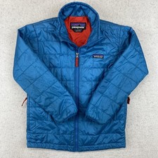 Patagonia Nano Puff Jacket Kids 7-8 Blue Insulated Puffer Zip Pockets PrimaLoft
