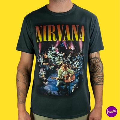 AMPLIFIED Herren Band T-Shirt, Nirvana ''Unplugged in New York'', anthrazit, UK M