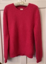 H&M Hot Pink Soft Angora Chunky Knit Sweater Women’s Size 4 XS S