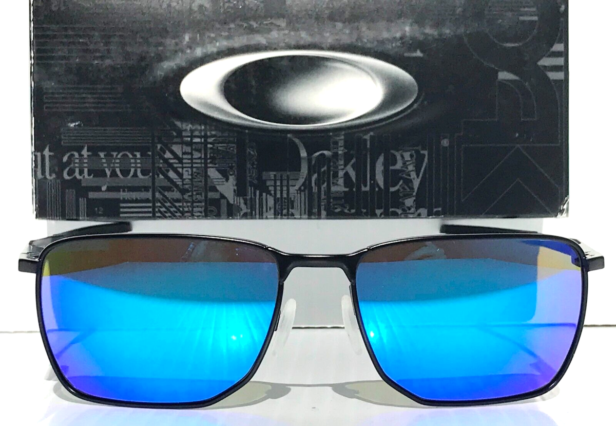 NEW Oakley EJECTOR Satin Black POLARIZED Galaxy Blue Lens Sunglass