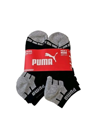 PUMA Cushioned Quarter Socks Mens Womens Cotton Rich Trainer Sport