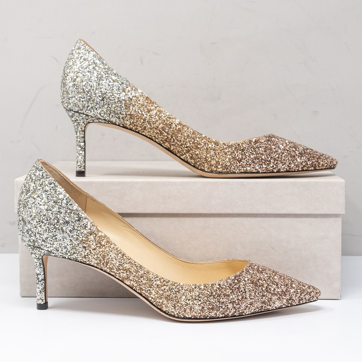 Jimmy Choo Romy 60, Size 40.5 EU (10.5 US) Rose Gold/Silver Jimmy Choo Romy 60, Size 40.5 EU (10.5 US) Rose Gold/Silver