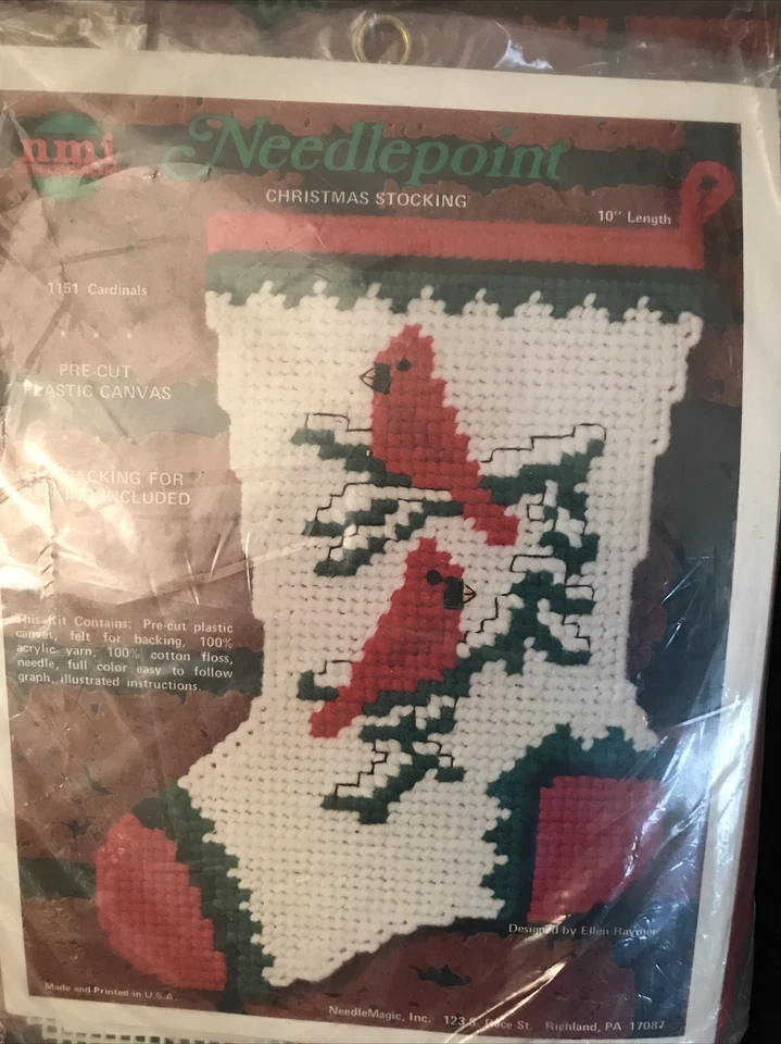 Kit Aguja Navidad NMI Medias 10" NOS Cardenales Foto 2 de 3