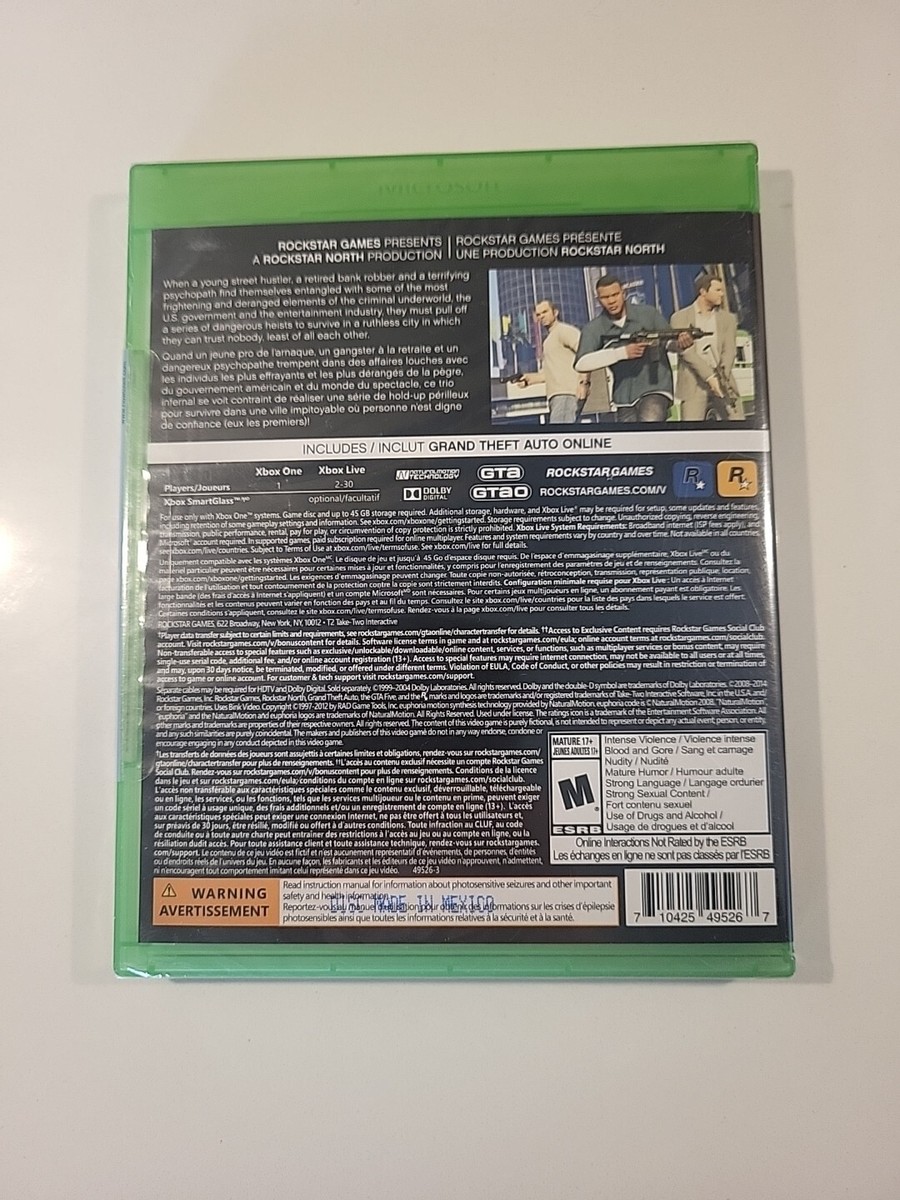 25+ Grand Theft Auto V (Xbox One, 2014) for sale | Updated Oct 2026