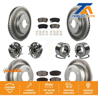 Front Rear Hub Bearing Coated Brake Rotor And Pad Kit (10Pc) For Hyundai Elantra