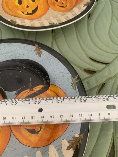 Sakura Pumpkin Dreams 3 Plates Black Cat All Different Warren Kimble Halloween - Picture 6 of 7