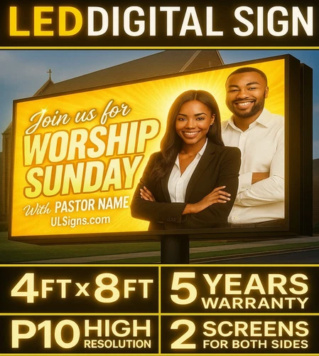 P10 Programmable LED Sign 4x8 FT Double-Sided Outdoor Full-Color Business Displa