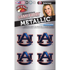 Fan-A-Peel Auburn Waterless Peel and Stick Temporary Tattoos, Metallic