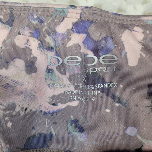 Bebe Sport Women's Bike Shorts With Pockets Poly Spandex Abstract Pattern Sz 1X - Picture 4 of 11