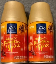 2 Pack Glade Automatic Spray Refill Air Freshener Golden Pumpkin & Spice 6.2 OZ