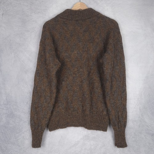 Cárdigan suéter vintage Salvatore Ferragamo para hombre grande marrón mezcla de lana mohair - Imagen 14 de 24