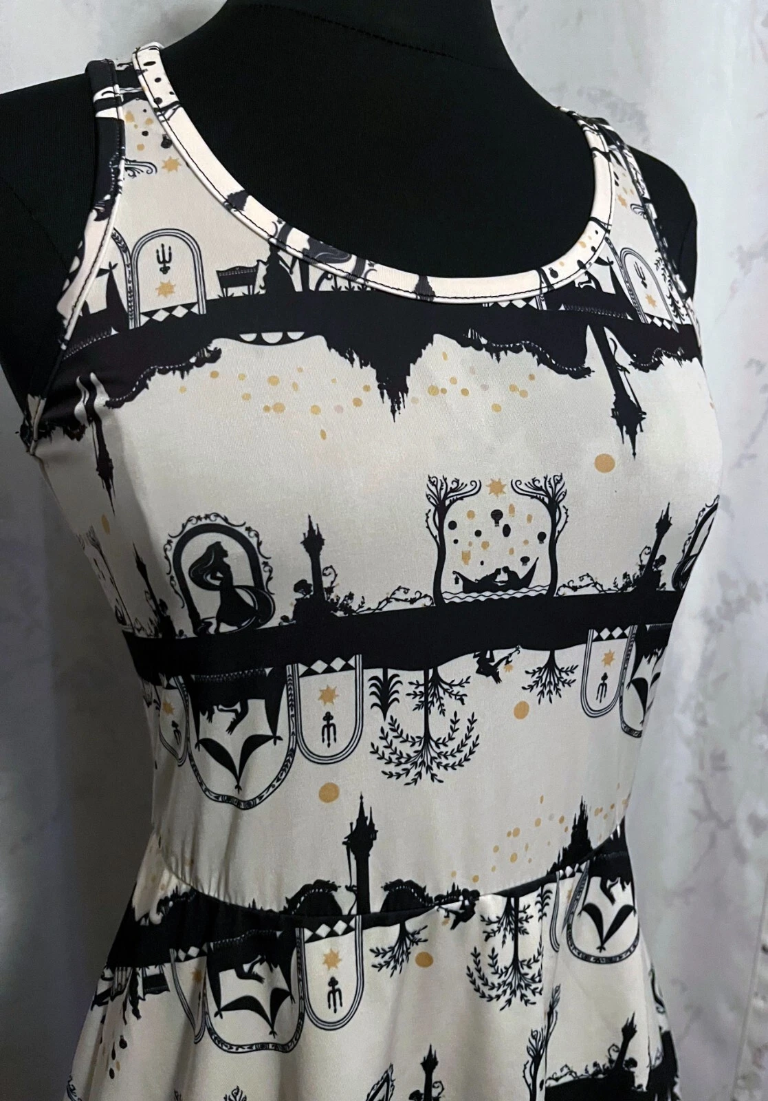S Disney Tangled Rapunzel Print Skater Dress