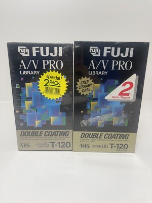 4 Fuji A/V Pro VHS Super HG Library T-120 Double Coating Blank VHS Sealed