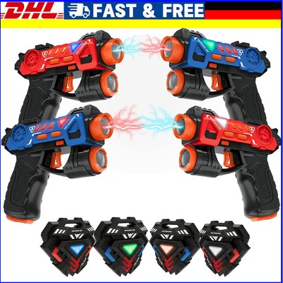 Infrarot Mini Laser Tag Guns Set mit Abzeichen 4 Pack Spielzeug für Kinder DHL