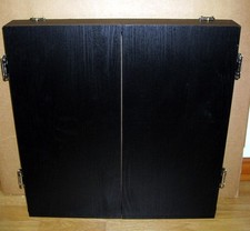 Black Dart Board Dartboard Cabinet Kit Steel Tip Darts - NIB