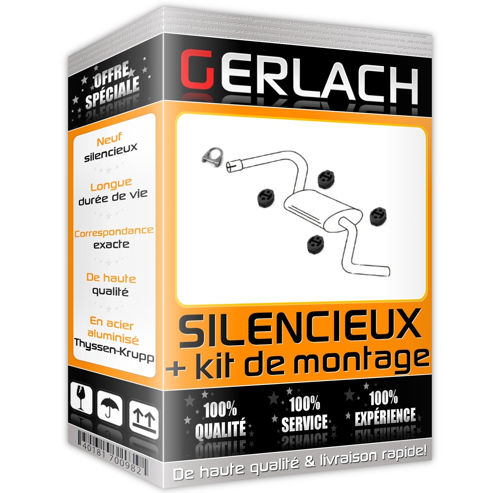 Silencieux arriere F142 anti bruit pour Ducato 2.3 JTD Boxer Jumper 2.2 HDi