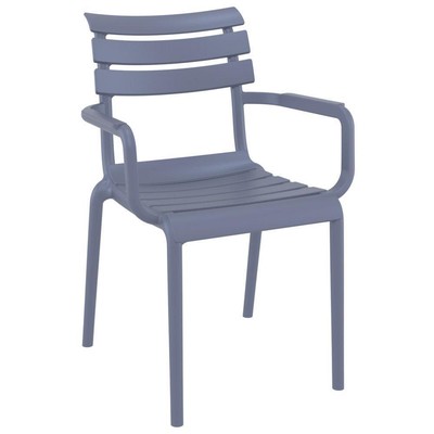 Paris Resin Outdoor Arm Chair Dark Gray