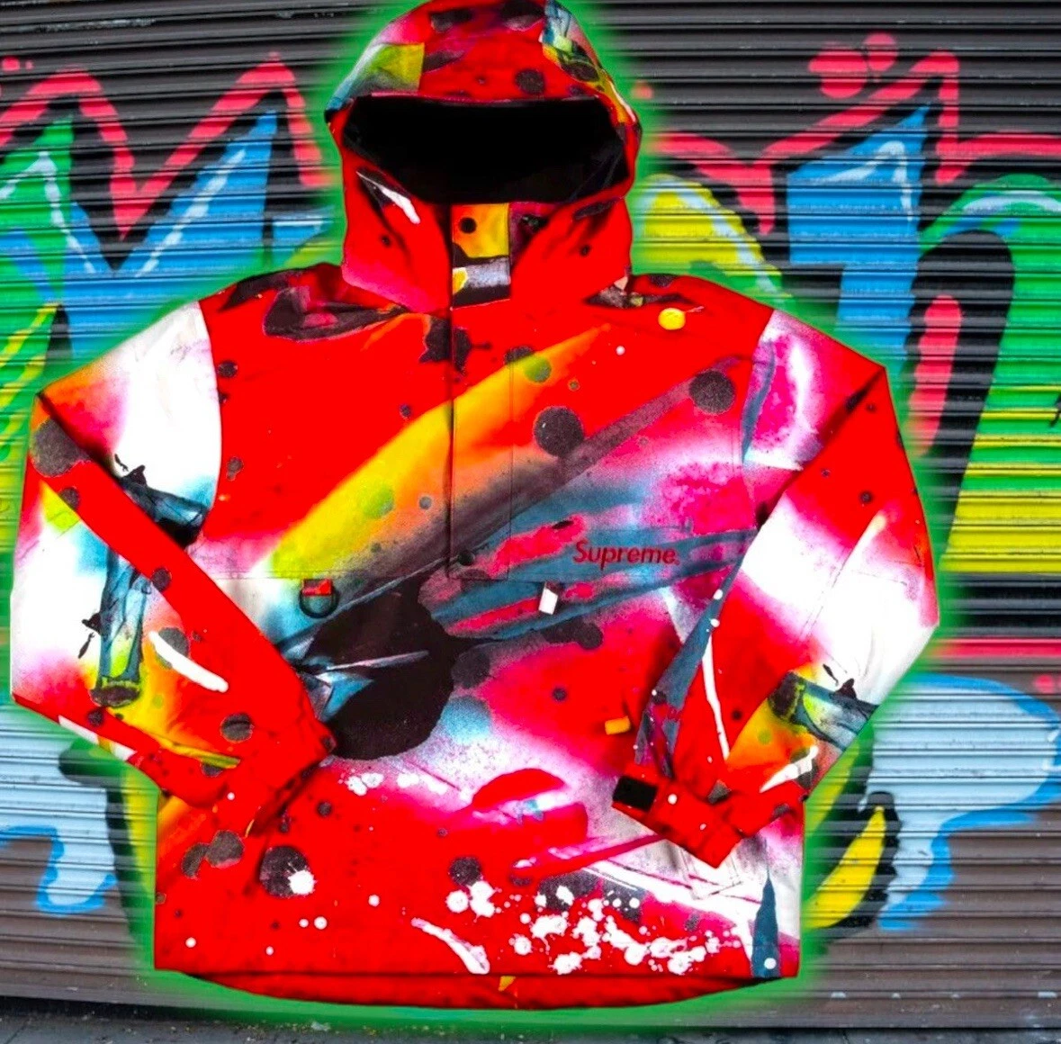 Ensemble complet veste et pantalon Supreme Gore Tex Anorak Rammellzee rouge SS20