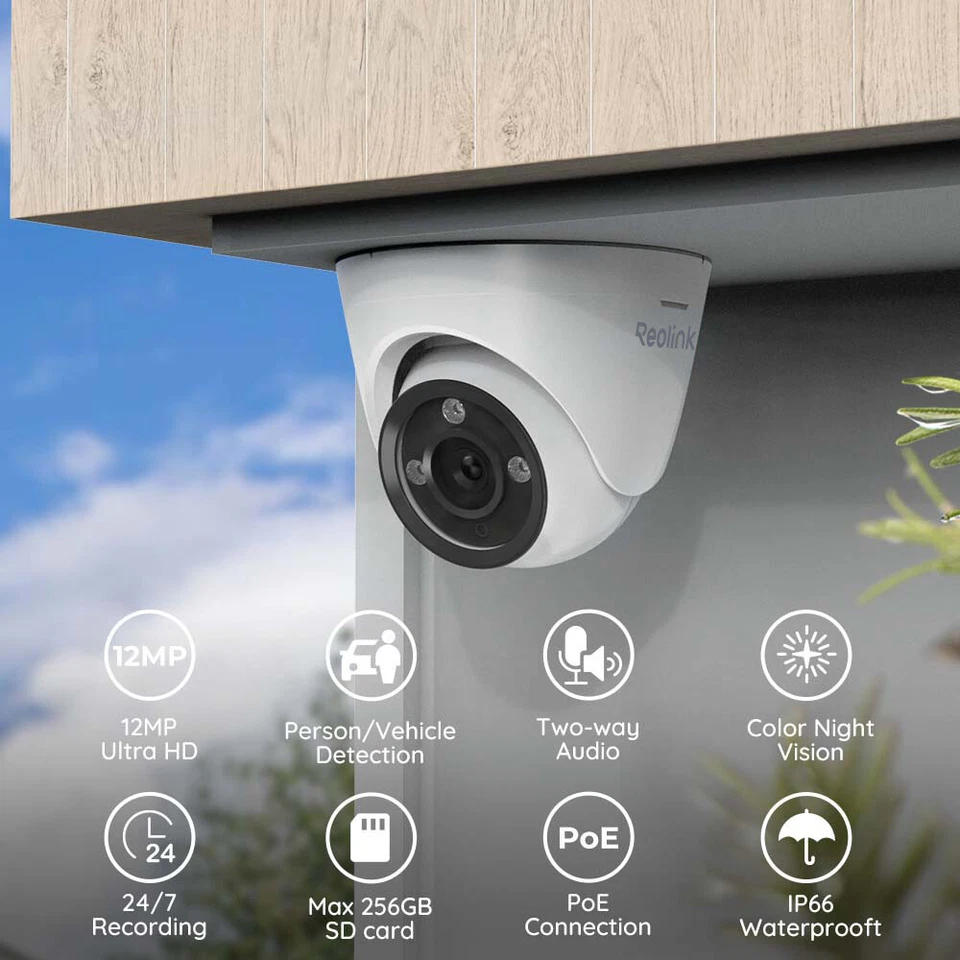 Sistema de cámara de seguridad CCTV Reolink 12 MP Home PoE 16 canales 4 TB NVR con RLC-1224A Foto 4 de 4