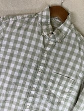 J.Crew Secret Wash Shirt Men's Small Slim Fit Olive Green Plaid Button Down
