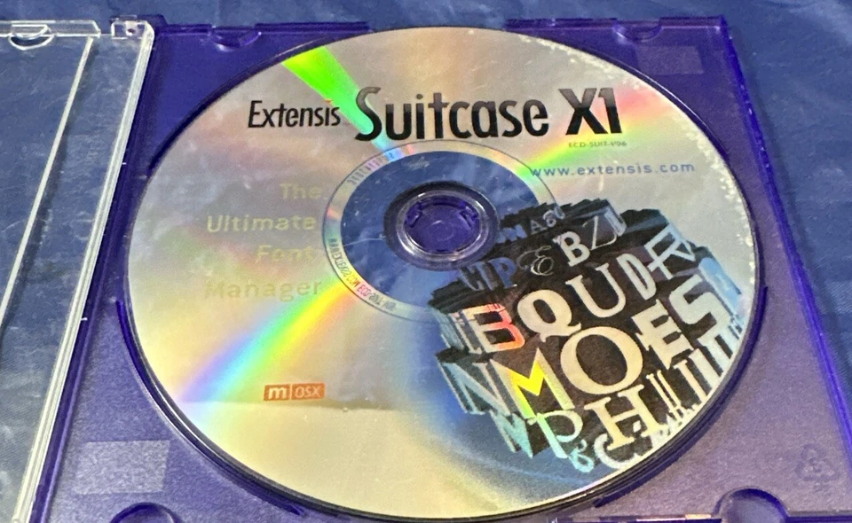 Extensis Suitcase X1 The Ultimate Font Manager CD-Rom ECD Suit V06 Mac Disc Only - Image 3 of 3