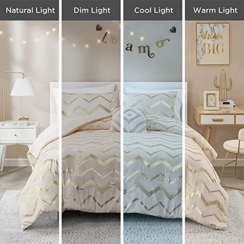 Codi Cream White and Gold Comforter Set 