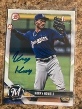 Korry Howell Signed 2018 Bowman Draft Auto Rc Milwaukee Brewers 