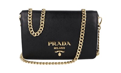 【VIP価格】PRADA Logoed Handbag Auth PRADA Handbag Shoulder Bag Red Leather/Goldtone - z3463