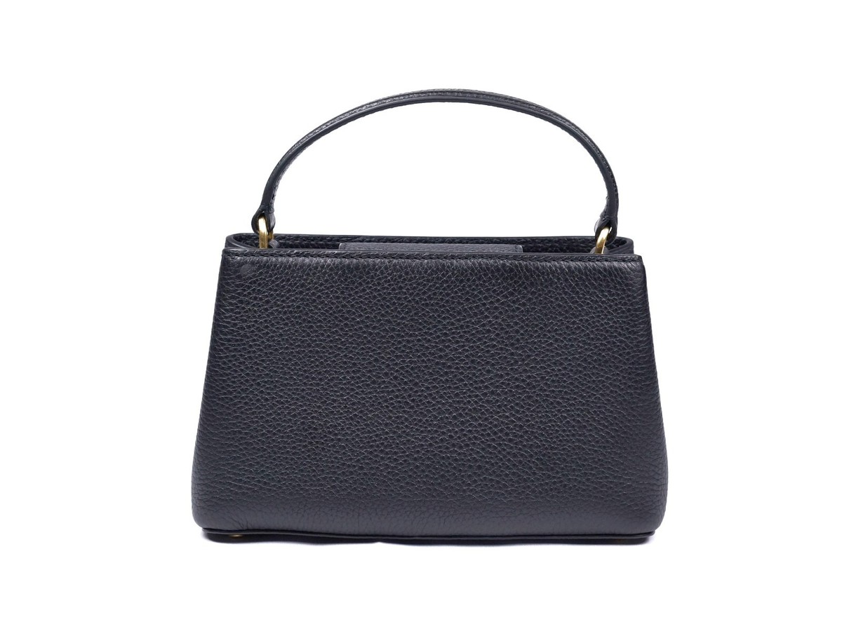 Tory Burch Britten Black Pebbled Leather Micro Satchel Crossbody  