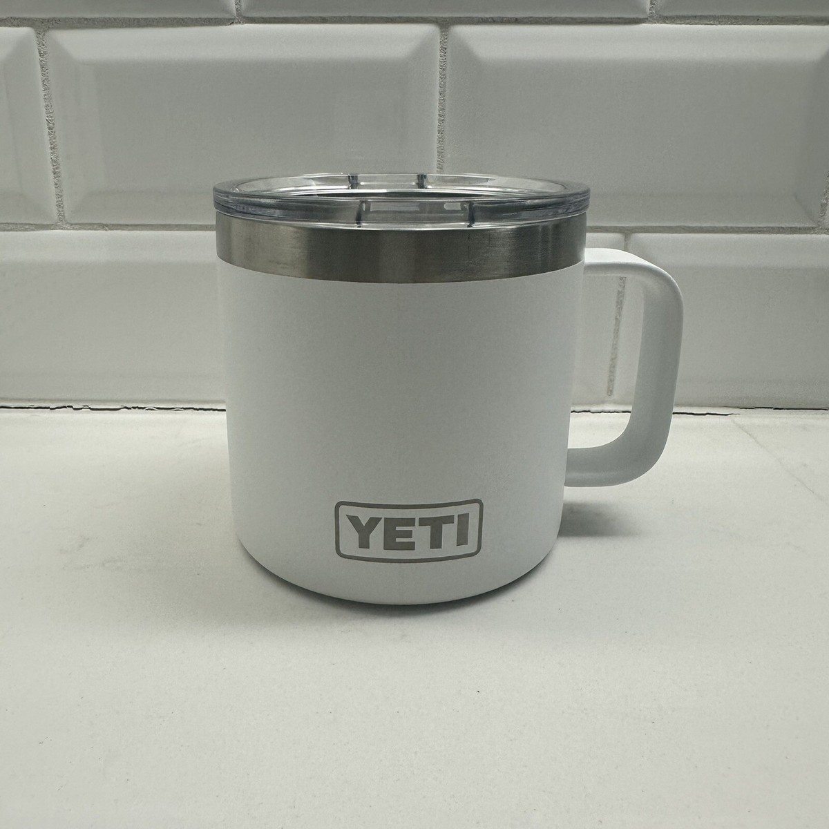 YETI White Rambler Insulated Coffee Travel Mug With Lid 14oz