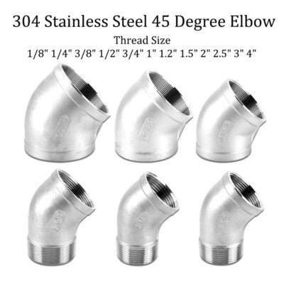 304 Stainless Steel 45 Degree Elbow 1/8