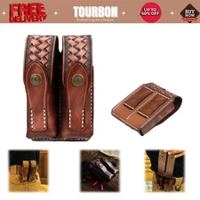Tourbon 1911 Leather Double Mag Pouch for Colt .45 Magazines Storage Belt Case