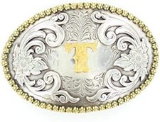 NOCONA OVAL INITIAL BUCKLE T - ACC BUCKLE - 37072-T
