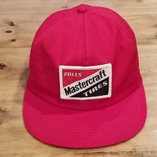 Vintage Mastercraft Tires Hat Cap Snap Back K-Products Red Patch Falls One Size