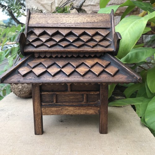 Casa degli spiriti buddismo case in legno stile tailandese mini altare artigianato decorazione Buddha - Foto 5 di 12
