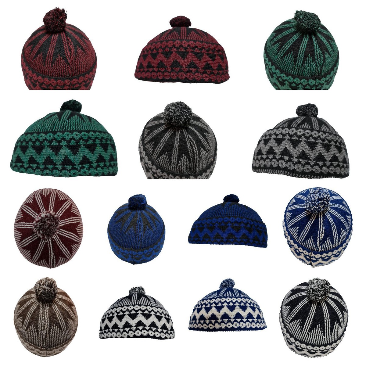 Muslim Kufi Haji Turkish Winter Prayer Hat, Skull Cap Topi Men's
