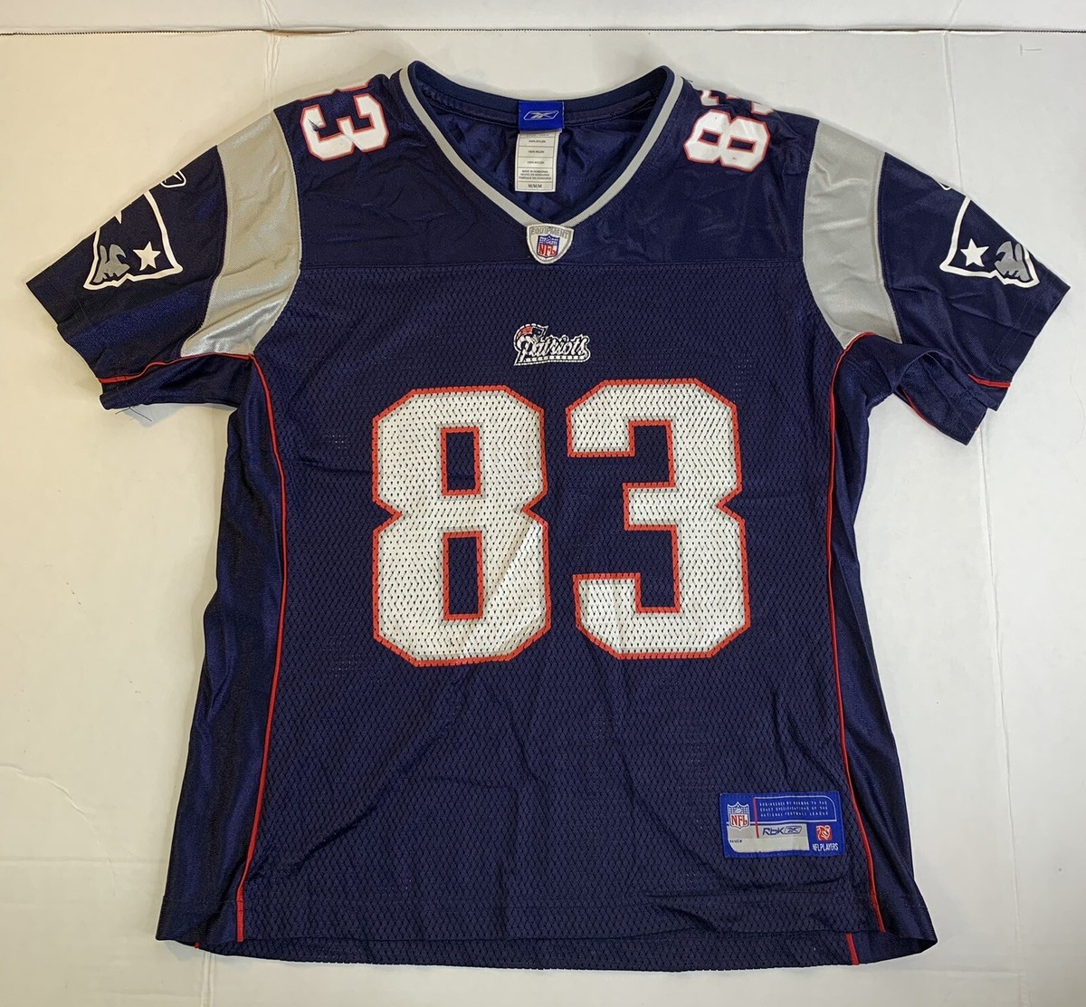 NFL Shirt Reebok Team New England Patriots 83 Wes Welker Size