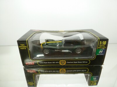 ANSON 30317-W CATERHAM SUPER 7 - YELLOW + GREEN 1:18 - GOOD IN BOX